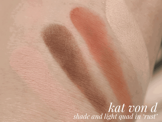 Kat Von D Shade+Light Eye Quad in Rust Review and Swatches