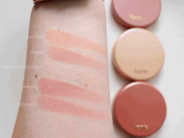 tarte blush swatches exposed