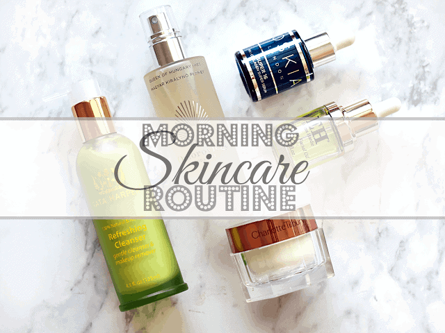 My morning skincare routine products: Tata Harper, Omorovicza, Oskia, Emma Hardie, Charlotte Tilbury