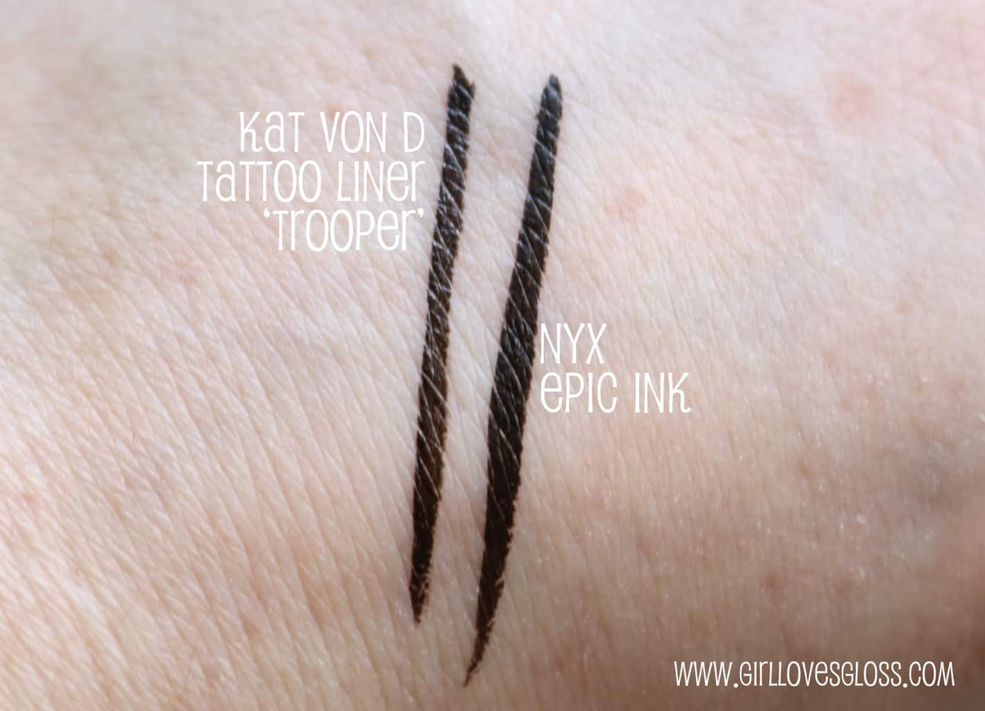 NYX Epic Ink vs Kat Von D Trooper Eyeliner