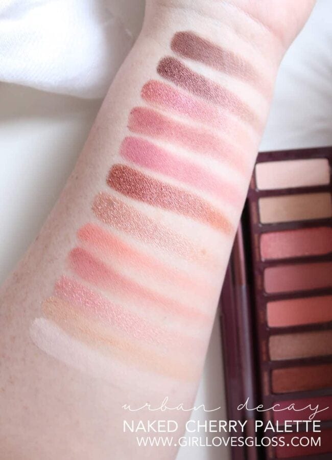 Urban Decay Naked Cherry Palette Swatches
