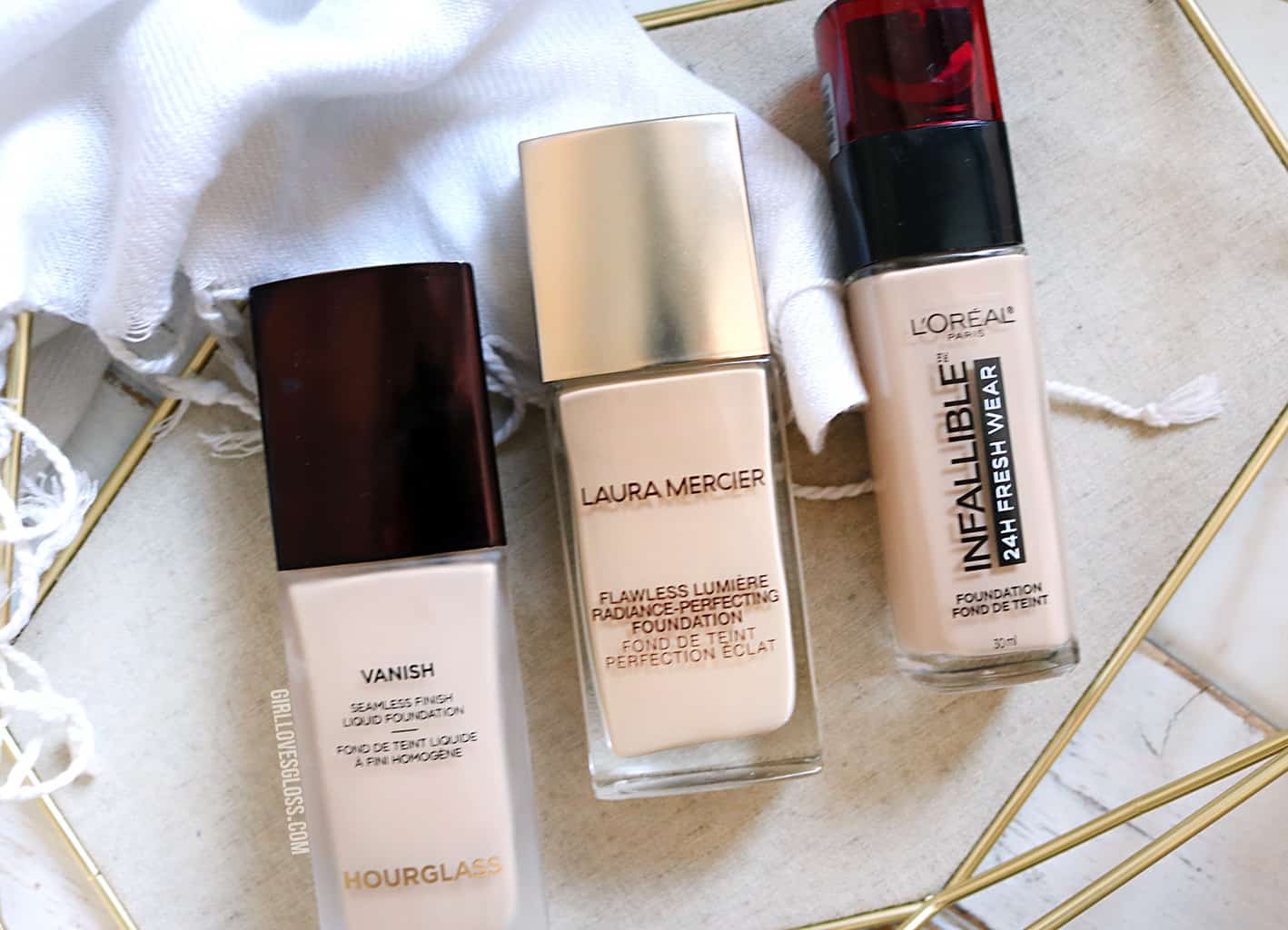 Trying the latest new foundations - Laura Mercier, Hourglass and L'Oreal