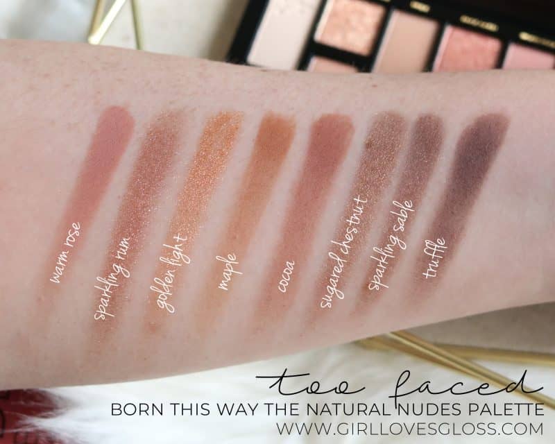 Too faced The Natural Nudes Palette Swatches