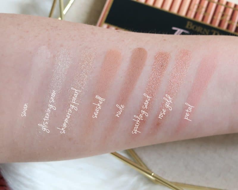 Too faced The Natural Nudes Palette Swatches