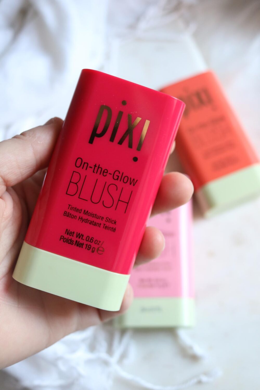 Pixi On the Glow Blush Tinted Moisture Stick swatches and review