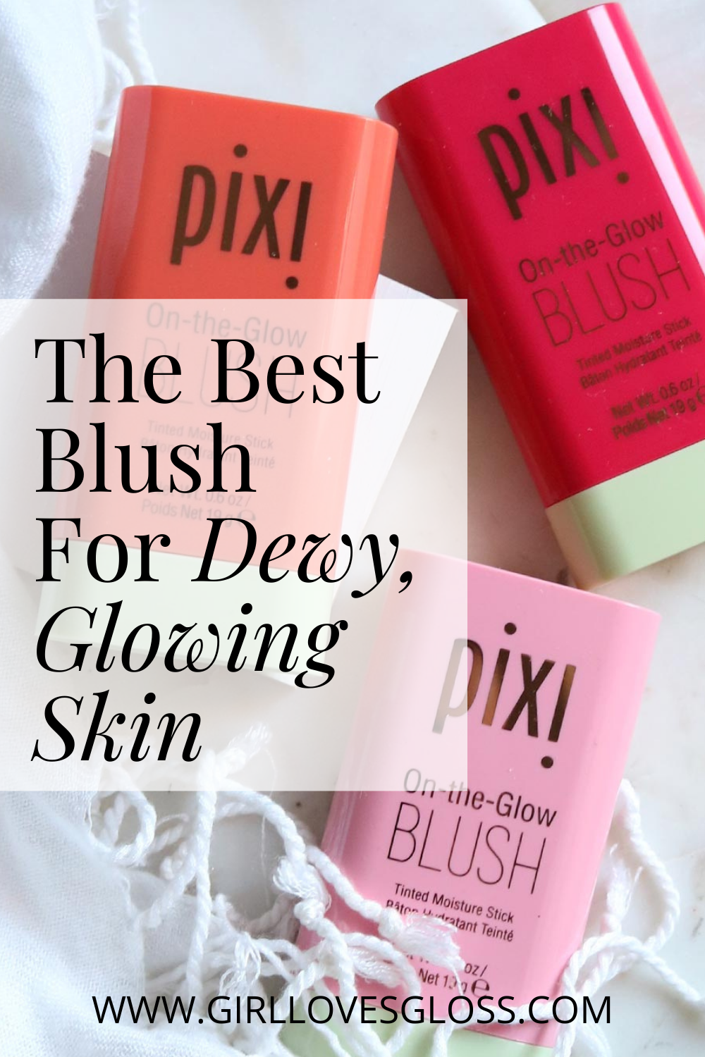 Pixi On the Glow Blush Tinted Moisture Stick swatches and review